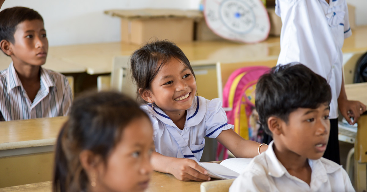 Skoleklasse i Kambodsja