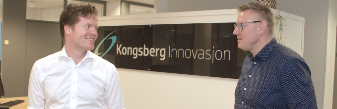 Bilde av Einar Eilertsen i Kongsberg Innovasjon og Kåre Rødssæteren i BDO